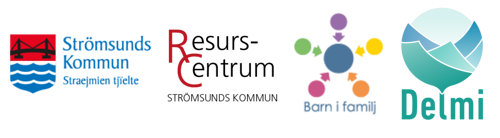 Logo's for: Strömsunds kommun, resurscentrum, Barn i Familj och Delmi