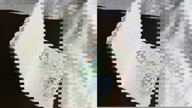 Picture of a passport with stamps