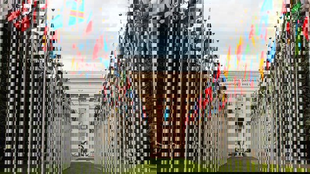 UN building with flags. Picture: Unsplash.